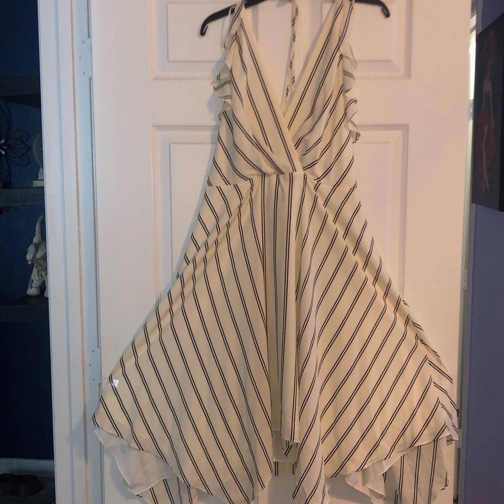 Low cut flowy halter dress